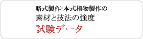 略式製作・本式指物製作の 素材と技法の強度 試験データ