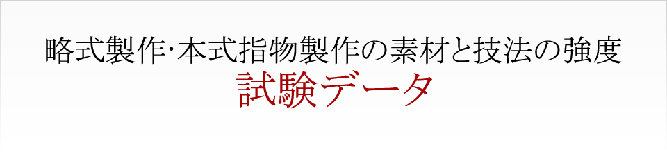 略式製作・本式指物製作の素材と技法の強度 試験データ